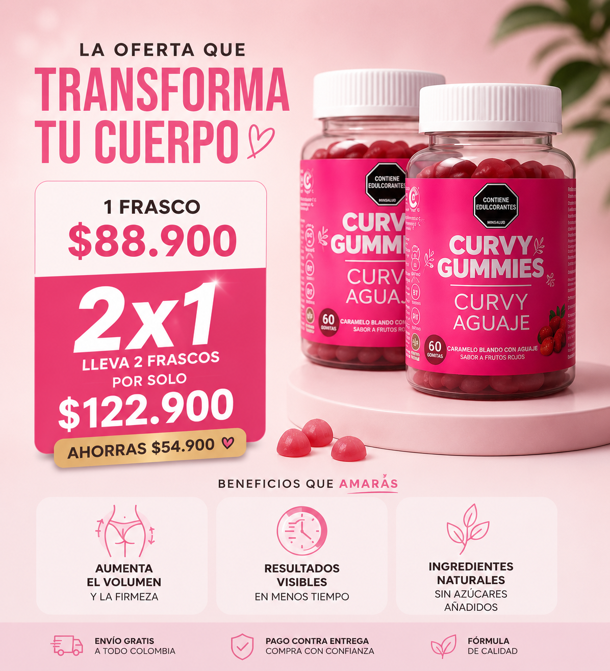 Gomitas para aumentar Glúteos y Curvas